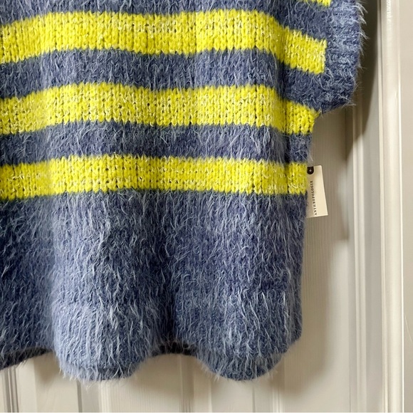 Anthropologie Pilcro Mock-Neck Short Sleeve Sweater Stripes Size Medium NWT - Picture 7 of 14
